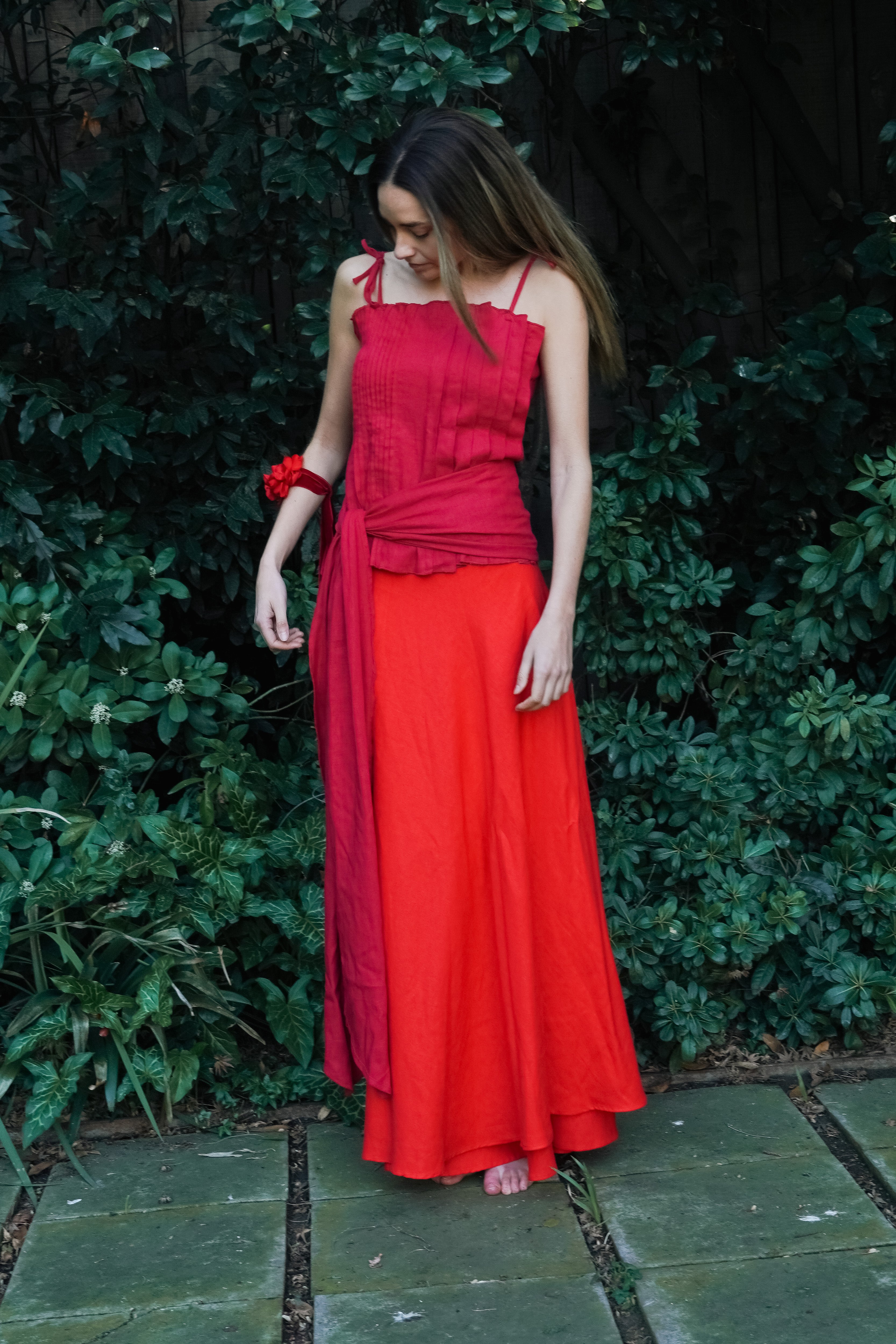 Falda Raulí Roja